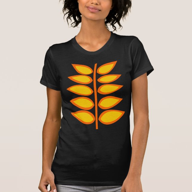 Retro Plant - Amber and Orange T-Shirt (Front)