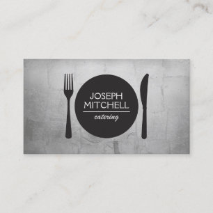 Retro Plate Logo for Chefs, Catering, Restaurants Business Card