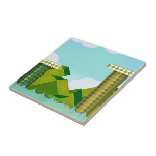 Retro Platform Game Ceramic Tile