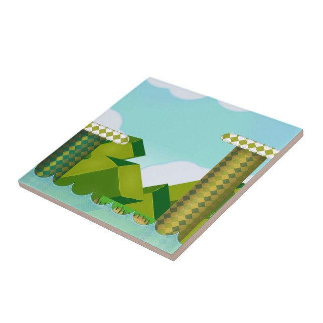 Retro Platform Game Ceramic Tile (Side)