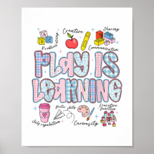 Retro Play Is Learning Kindergarten Teacher Back T Poster