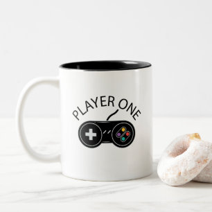 Retro Player One Gaming Controller Two-Tone Coffee Mug