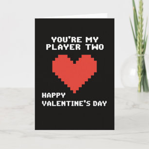 Retro Player Two Valentines Card
