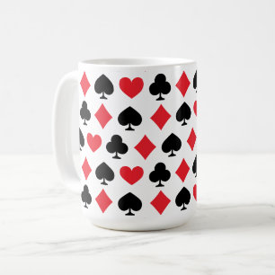 Retro Playing Card Symbols Pattern Coffee Mug