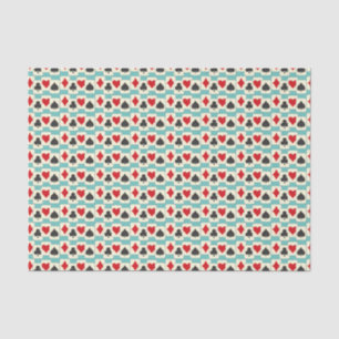 Retro Playing Cards Quartet Aqua Tissue Paper