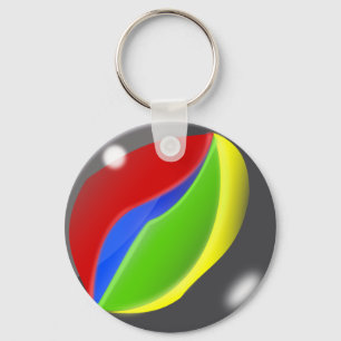 Retro Playing Game Marble Key Ring
