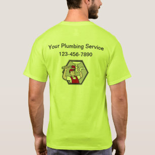 Retro Plumbing Service Business Logo Work Shirts