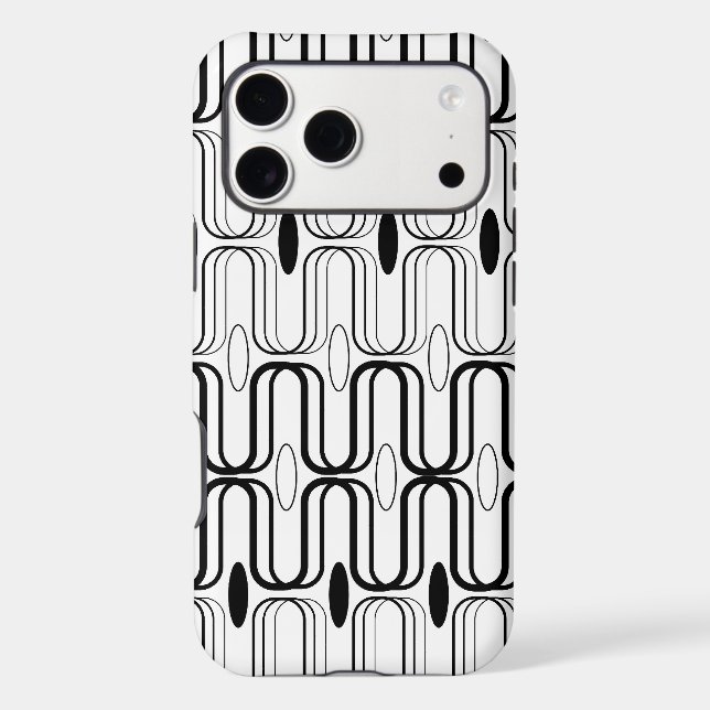 Retro Pod Black And White Abstract Mod Art Design (Back)