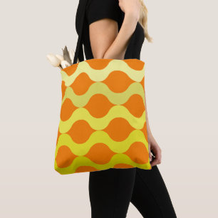 Retro Pods Orange Lemon Yellow Tote Bag