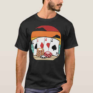 Retro Poker Hands Texas Holdem Player High Roller T-Shirt