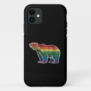 Retro Polar Bear Rainbow Lesbian LGBT Gay Pride iPhone 11 Case