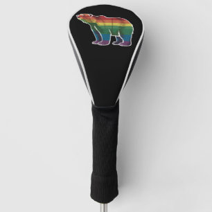 Retro Polar Bear Rainbow Lesbian LGBT Gay Pride Golf Head Cover