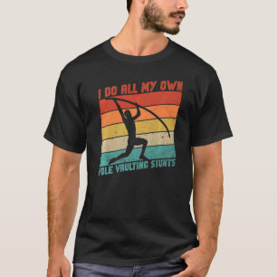 Retro Pole Vault And Pole Vault Athlete   T-Shirt