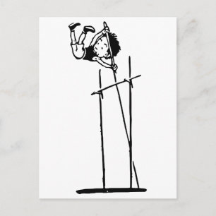 Retro Pole Vault Postcard