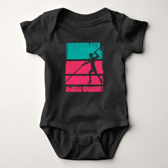 Retro Pole Vault Ttrack and Field Sport lover Baby Bodysuit (Front)