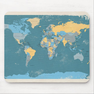 Retro Political Map of the World Mouse Pad