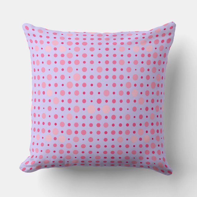 Retro Polka Dot 01.Pink LPurple BG Cushion (Front)