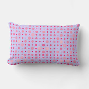 Retro Polka Dot 01.Pink LPurple BG Lumbar Cushion