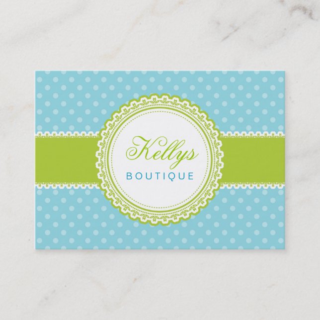 Retro Polka Dot Business Card (Front)