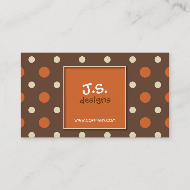 Retro Polka Dot Business Card (Front)