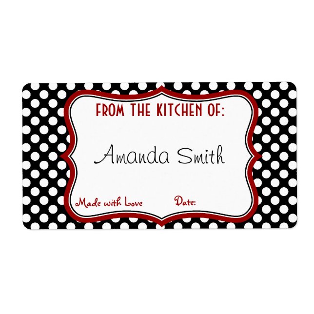 Retro Polka Dot Canning Label (Front)