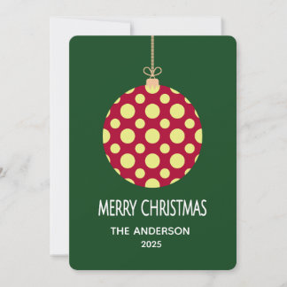Retro Polka Dot Christmas Ornament Holiday Card