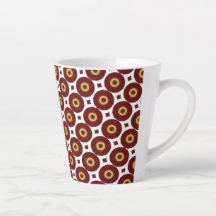 Retro Polka Dot Circle Motif Latte Mug