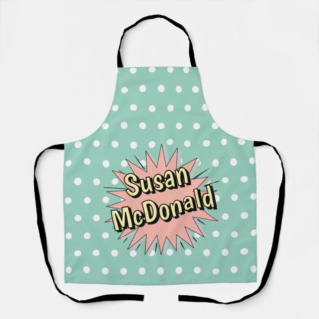 Retro polka dot fifties style apron (Front)