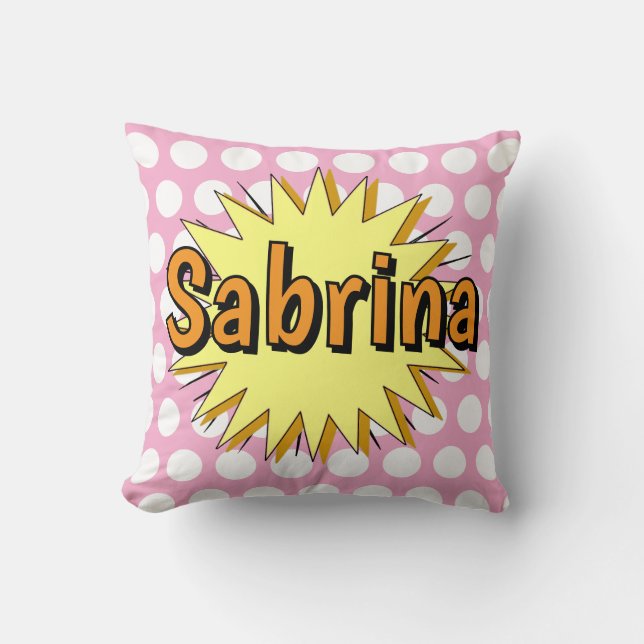 Retro polka dot fifties style cushion (Front)