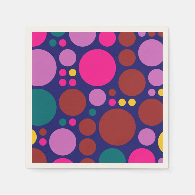 Retro Polka Dot Mosaic Pattern #2 Napkin (Front)