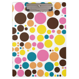 Retro Polka Dot Mosaic Pattern #4 Clipboard