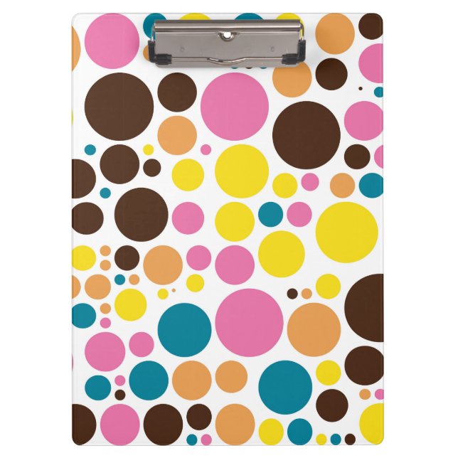 Retro Polka Dot Mosaic Pattern #4 Clipboard (Front)