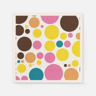 Retro Polka Dot Mosaic Pattern #4 Napkin