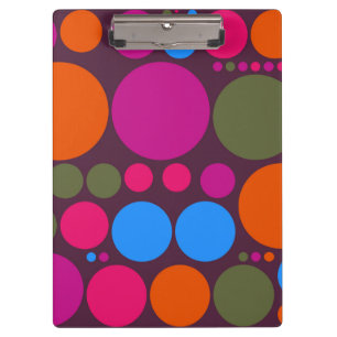 Retro Polka Dot Mosaic Pattern #5 Clipboard