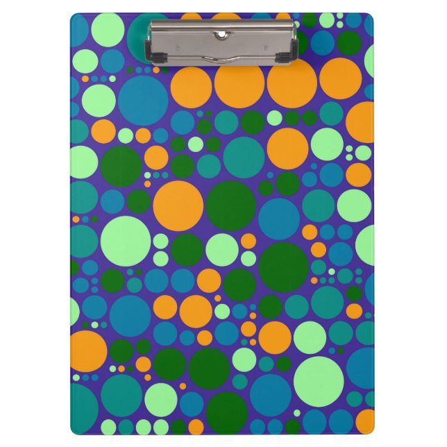 Retro Polka Dot Mosaic Pattern #6 Clipboard (Front)