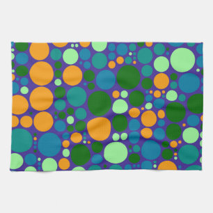 Retro Polka Dot Mosaic Pattern #6 Tea Towel