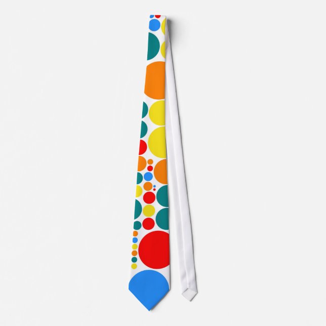 Retro Polka Dot Mosaic Pattern #7 Tie (Front)