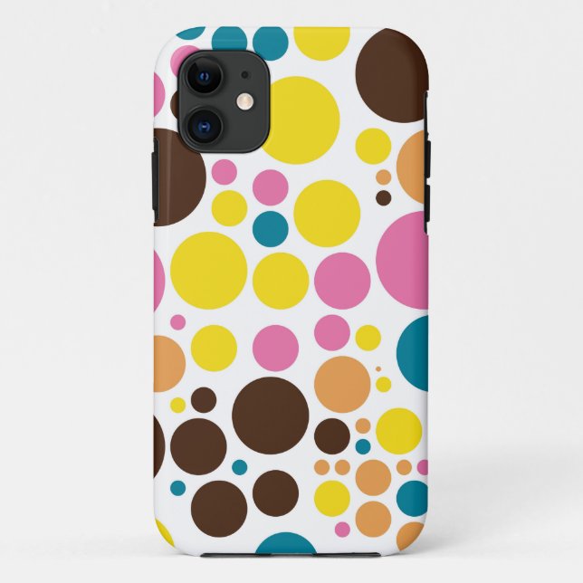 Retro Polka Dot Mosaic Pattern Case-Mate iPhone Case (Back)