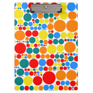 Retro Polka Dot Mosaic Pattern Clipboard
