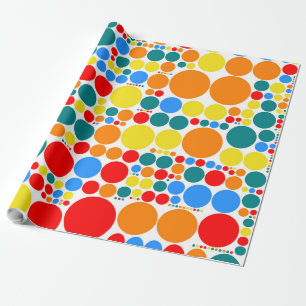 Retro Polka Dot Mosaic Pattern Wrapping Paper