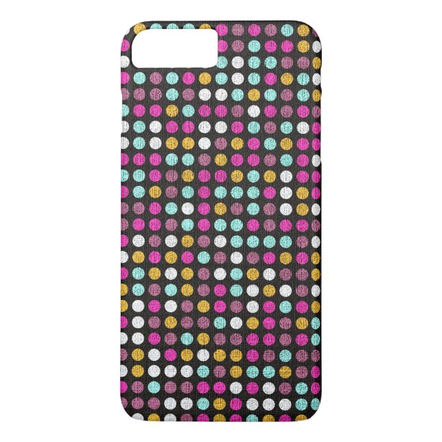 Retro Polka Dot Painted Canvas #4 Case-Mate iPhone Case (Back)