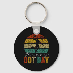 Retro Polka Dot Sketll Player Lover Fan Happy Dot Key Ring