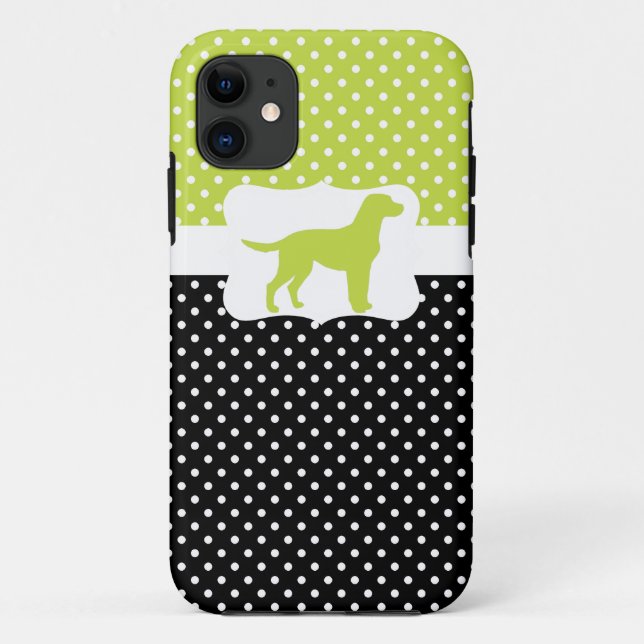 Retro Polka Dot w/Labrador Case-Mate iPhone Case (Back)