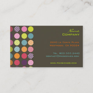Retro polka dots/diy background colour business card