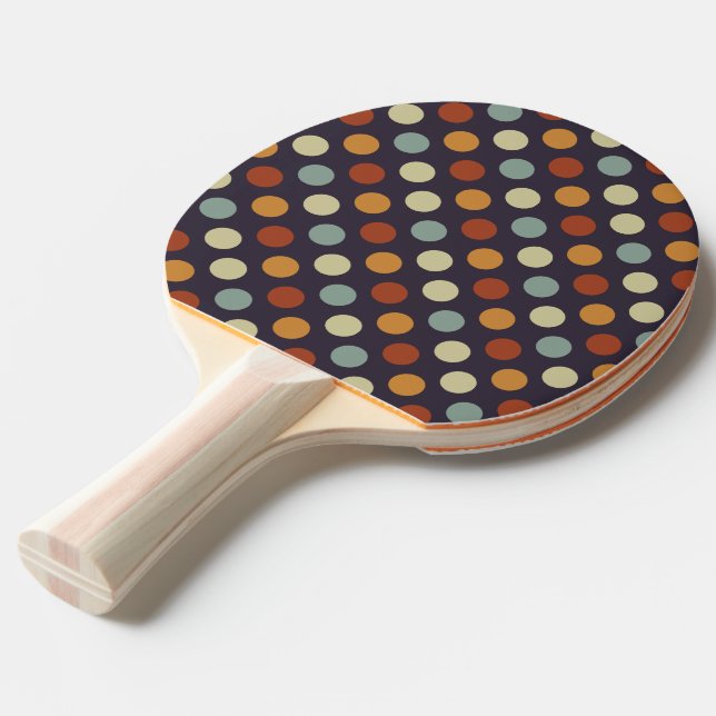 Retro Polka Dots Ping Pong Paddle (Front Angle)