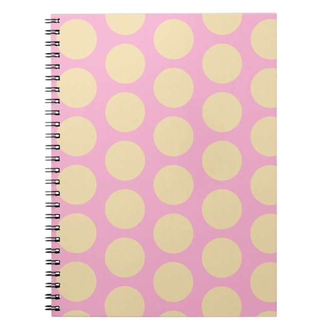 Retro Polka Dots Pink & Yellow Design  Notebook (Front)