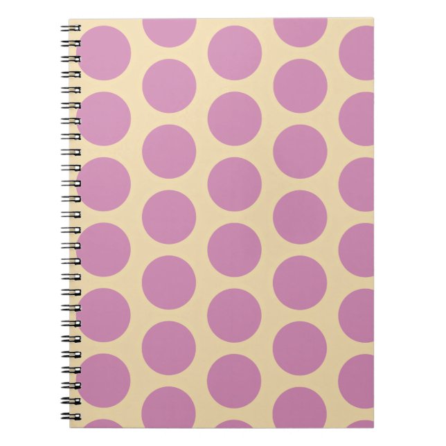 Retro Polka Dots Pink & Yellow Design  Notebook (Front)