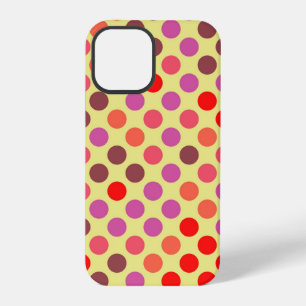 Retro Polka Dots Red Violet Brown iPhone 12 Pro Case