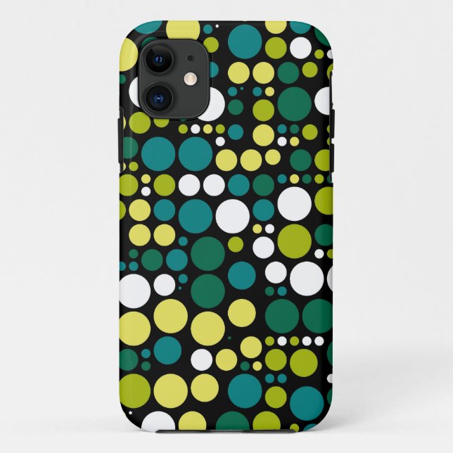 Retro Polka Dots | Yellow Green White Case-Mate iPhone Case (Back)
