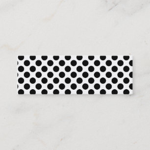 Retro Polkadots - Black & White Mini Business Card
